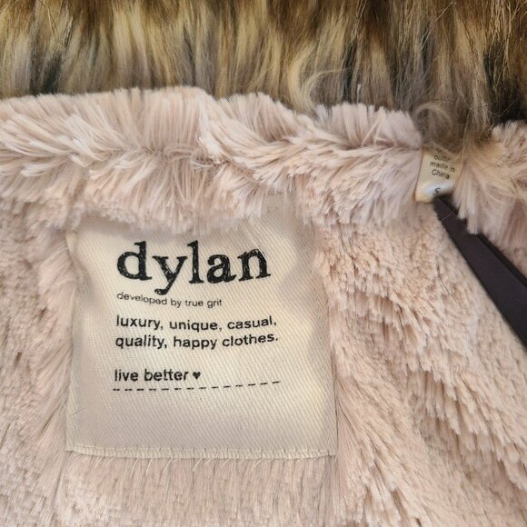 Dylan Clothing Faux Fur Collar Knit Vest Jacket Small Minky Soft Lining - Picture 3 of 10